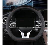 Funda de Volante calefactable Protector para Volante de Coche, diseño de Onda de Cuero, Transpirable, Tridimensional, Antideslizante, D, Universal, para Hombres y Mujeres(D-Type Wave Black+38cm)