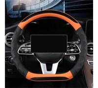 Funda de Volante calefactable Protector para Volante de Coche, diseño de Onda de Cuero, Transpirable, Tridimensional, Antideslizante, D, Universal, para Hombres y Mujeres(D-Type Wave Orange+38cm)