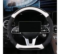 Funda de Volante calefactable Protector para Volante de Coche, diseño de Onda de Cuero, Transpirable, Tridimensional, Antideslizante, D, Universal, para Hombres y Mujeres(D-Type Wave White+38cm)
