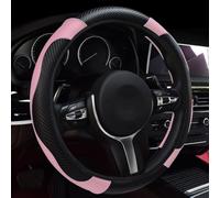 Funda de Volante Coche para Mercedes Benz SL Classe R231 2013-2015, Cuero PU Cubierta de Volante Protector Transpirable Antideslizante Interior Accesorios,G/Pink