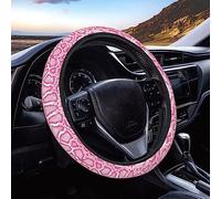 Funda de volante con patrón de piel de serpiente rosa para mujeres y niñas, 15 pulgadas, universal, antideslizante, para vehículos, camiones, SUV