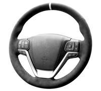 Funda de Volante Cosida a Mano, Compatible con Toyota Highlander Sienna 2014-2019 (Raya Blanca)