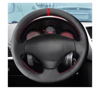 Funda De Volante De Coche para Peugeot 206 2007 2008 2009 para Peugeot 207 para Citroen para C2 Funda Volante Coche Microfibra Negra Cubierta De Volante(Red Thread)