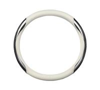 Funda De Volante De Coche para Suzuki para Vitara para Baleno para Celerio para Ciaz para Samurai Funda Volante Cuero Fibra Carbono para Coche(B White)