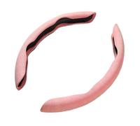 Funda De Volante De Coche Protector De Volante Interior Antideslizante para Automóvil Accesorio Decorativo Gamuza Universal 38 Cm(Pink)