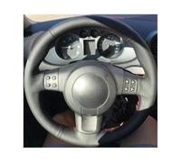 Funda de Volante de Cuero Suave Negra Cosida a Mano para Coche Universal de 38 cm para Seat para Ibiza 6L para Leon 2007 2008 Funda Volante Coche(Gray Thread)