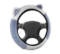 Funda De Volante De Felpa Sintética - 15 Pulgadas, Cubierta Cálida De Volante De Auto | Funda Antideslizante Y Llamativa para Coche, Camión, SUV, Minivan & Sedán, Transpirable & Cómoda