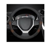 Funda de Volante de Fibra de Carbono de Gamuza para Suzuki para I&GNIS para Jimny para Samurai para Grand para Vitara para SX4 para Swift para Alto Emblem XL7 Funda Volante Coche(O Leather Orange)