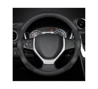 Funda de Volante de Fibra de Carbono de Gamuza para Suzuki para I&GNIS para Jimny para Samurai para Grand para Vitara para SX4 para Swift para Alto Emblem XL7 Funda Volante Coche(O Carbon White)