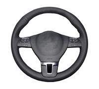 Funda De Volante De Fibra De Cuero para VW para Golf 6 Mk6 Polo para Sagitar para Bora para Santana para Jetta Mk6 Funda Volante(Grey Thread)