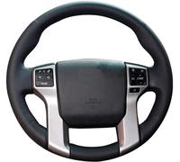 Funda de Volante de Piel auténtica Negra Cosida a Mano para Toyota Land Cruiser Prado 2010 2012 2014 Tundra Tacoma