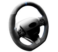 Funda de volante de punto cosida a mano Alcantara compatible con Ford Focus Fiesta Kuga Puma ST ST-Line 2017-2020