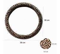 Funda de Volante Estampada con Leopardo para Mujer, Cubiertas de Volante con Bonus 4 Posavasos de Copas de Coche, Accesorios de Coche Leopard