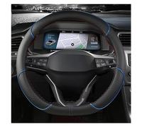 Funda De Volante para Asiento para Leon MK1 MK2 MK3 MK4 1999 2020 37CM Protector para Volante De Coche PU Cuero Antideslizante para Automóviles(D Shape Blue)