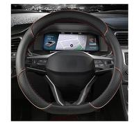 Funda De Volante para Asiento para Leon MK1 MK2 MK3 MK4 1999 2020 37CM Protector para Volante De Coche PU Cuero Antideslizante para Automóviles(D Shape Coffee)