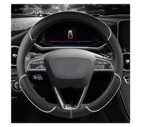 Funda De Volante para Asiento para Leon MK1 MK2 MK3 MK4 1999 2020 37CM Protector para Volante De Coche PU Cuero Antideslizante para Automóviles(O Shape White)