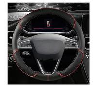 Funda De Volante para Asiento para Leon MK1 MK2 MK3 MK4 1999 2020 37CM Protector para Volante De Coche PU Cuero Antideslizante para Automóviles(O Shape Red)