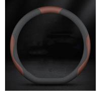 Funda de Volante para Audi A8 4 Seats 2011-2017, Transpirable Suave Antideslizante Protector Cubierta Volante Coche Accesorios,Black-Brown-D-Shape