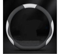 Funda de Volante para Dodge Journey 2008-2011, Transpirable Suave Antideslizante Protector Cubierta Volante Coche Accesorios,Black-White-D-Shape