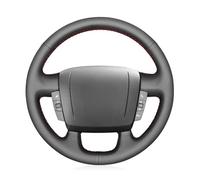 Funda De Volante para Fiat para Ducato 2006 2007 2008 2009 2010 2011 2012 2013 2014 2015 2016 2017 2018 2019 DIY Protector para Volante Coche Cuero Negro PU Funda Volante Coche (Color : Red Thread)