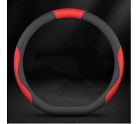 Funda de Volante para KIA K4 2014-2017, Transpirable Suave Antideslizante Protector Cubierta Volante Coche Accesorios,Black-Red-D-Shape