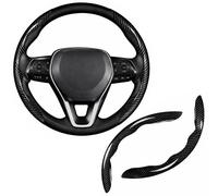 Funda de Volante Segmentada para Alpine A290 GTS (Hot Hatch Electric) 2024-2026, Textura de Fibra de Carbono Protector Antideslizante Accesorios Interiores Coche Transpirable, Black-2PCS