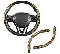 Funda de Volante Segmentada para Alpine A290 GTS (Hot Hatch Electric) 2024-2026, Textura de Fibra de Carbono Protector Antideslizante Accesorios Interiores Coche Transpirable, Yellow-2PCS