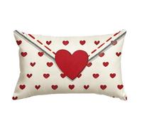 Funda decorativa - Fundas decorativas de color y blanco - Fundas de cojín decorativas con corazón y blanco - Para casa, dormitorio, sofá, porche, vacaciones e invierno