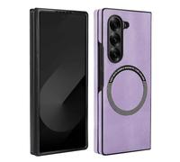 Funda delgada de carga inalámbrica magnética para Samsung Galaxy Z Fold6, funda híbrida delgada con anillo magnético para cargador inalámbrico, soporte magnético para coche y cartera, funda protectora
