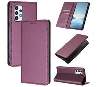 Funda delgada para Samsung Galaxy A32 5G con tapa abatible magnética, ranuras para tarjetas y soporte de patada, bloqueo RFID, compatible con carga inalámbrica, folio protector a prueba de golpes