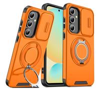 Funda deslizante de moda para cámara Samsung S25Ultra/S25+/S25/S24Ultra/S24+/S24FE/S24 - Soporte metálico giratorio de 360, cubierta a prueba