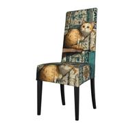 Funda desmontable para silla de comedor con diseño de gatito WHJSHOP sobre azulejos, suave, cómoda para el hogar, hotel, banquete de boda, banquete, conferencia, decoración de ceremonia
