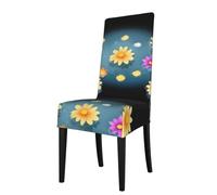Funda desmontable para silla de comedor, diseño de pétalos de flores en WHJSHOP en la piscina, suave, cómoda para el hogar, hotel, banquete de boda, banquete, conferencia, decoración de ceremonia