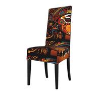 Funda desmontable para silla de comedor WHJSHOP con patrón abstracto étnico de avatares suave, cómoda para el hogar, hotel, banquete de boda, banquete, conferencia, decoración de ceremonia