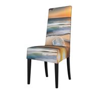 Funda desmontable para silla de comedor WHJSHOP Sunset sobre las olas, suave, cómoda para el hogar, hotel, banquete de boda, banquete, conferencia, decoración de ceremonia