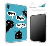 Funda diseñada para iPad Air de 5ª generación 2022/iPad Air de 4ª generación 2020 de 10.9 pulgadas, parte trasera transparente con viernes 13, protección de esquina de TPU suave y delgada a prueba de