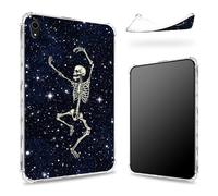Funda diseñada para iPad Air de 5ª generación 2022/iPad Air de 4ª generación 2020 de 10.9 pulgadas, parte trasera transparente con esqueleto de calavera de baile, protección de esquina de TPU suave y