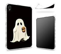 Funda diseñada para iPad Air de 5ª generación 2022/iPad Air de 4ª generación 2020 de 10.9 pulgadas, parte trasera transparente con fantasmas de café, protección de esquina de TPU suave y delgada a