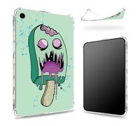 Funda diseñada para iPad de 9ª generación 2021/8ª generación 2020/7ª generación 2019 de 10.2 pulgadas, parte trasera transparente con helado de zombi, protección de esquina de TPU suave y delgada a
