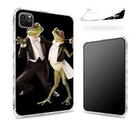 Funda diseñada para iPad Pro de 12.9 pulgadas, 6ª generación 2022/5ª generación 2021/4ª generación 2020, parte trasera transparente con ranas de baile, protección de esquina de TPU suave y delgada a