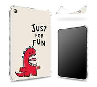 Funda diseñada para Kindle Fire HD 10 de 10.1 pulgadas (9ª/7ª/5ª generación, versión 2019/2017/2015), parte trasera transparente con dinosaurios Just for Fun, protección de esquina de TPU suave y