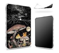 Funda diseñada para Samsung Galaxy Tab A7 Lite de 8.7 pulgadas 2021 (SM-T220/T225), parte trasera transparente con ardilla de hongo y luna, protección de esquina de TPU suave a prueba de golpes
