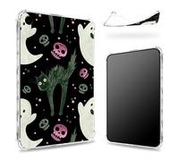 Funda diseñada para Samsung Galaxy Tab A9 Tablet 8.7 pulgadas 2023 (SM-X110/X115/X117), parte trasera transparente con lindo gato asustado, protección delgada de esquina de TPU suave a prueba de