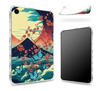 Funda diseñada para Samsung Galaxy Tab Galaxy Tab A9+/A9 Plus de 11 pulgadas 2023, parte trasera transparente con soporte Fuji Sakura Butterfly, protección de esquina de TPU suave y delgada a prueba
