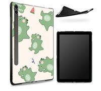 Funda diseñada para Samsung Galaxy Tab S6 de 10.5 pulgadas 2019 SM - T860/T865, parte trasera de goma TPU mate con dinosaurios "Keep Happy", funda protectora delgada de silicona suave a prueba de