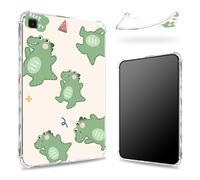 Funda diseñada para Samsung Galaxy Tab S6 Lite de 10.4 pulgadas 2022/2020, parte trasera transparente con dinosaurios «Keep Happy Dinosaurs», delgada y suave, protección de esquina de TPU a prueba de