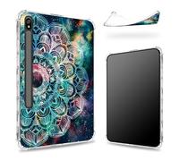 Funda diseñada para Samsung Galaxy Tab S8 Plus 2022/S7 FE 2021/S7 Plus 2020 de 12.4 pulgadas con soporte para bolígrafo S, parte trasera transparente con mandalas artísticas, cubierta delgada de TPU