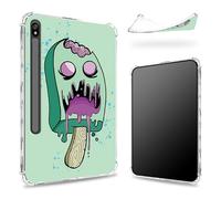 Funda diseñada para Samsung Galaxy Tab S8 Plus 2022/S7 FE 2021/S7 Plus 2020 de 12.4 pulgadas con soporte para bolígrafo S, parte trasera transparente con helado zombi, cubierta delgada de TPU suave a