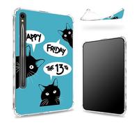 Funda diseñada para Samsung Galaxy Tab S9 FE 5G de 10.9 pulgadas 2023 con soporte para bolígrafo S, parte trasera transparente con viernes 13, cubierta delgada de TPU suave a prueba de golpes