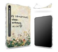 Funda diseñada para Samsung Galaxy Tab S9 FE 5G de 10.9 pulgadas 2023 con soporte para bolígrafo S, parte trasera transparente con flor Say Something Nice Flower, cubierta delgada de TPU suave a
